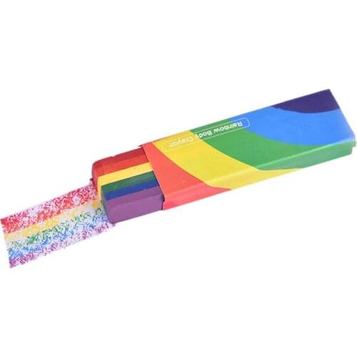 Rainbow Face Paint Stick Body Tattoo Colored Pigment Pen Fluorescent Crayon Washable Adult Kid Party Favors Makeup Cosmetic Tool