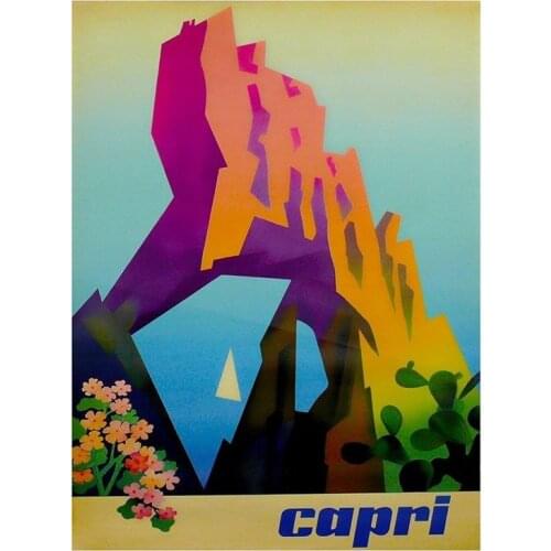 Moutain Beauty View Travel Italy Landscape Vintage Retro Kraft Canvas Painting Poster DIY Wall Stickers Posters Home Decor Gift