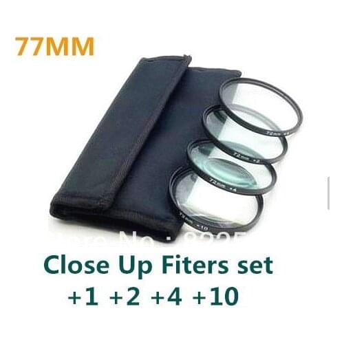 4 pcs 37 40.5 43 46 49 52 55 58 62 67 72 77 82mm Close up Macro +1 +2 +4 +10 SLR Lens Filter Kit Set For 5D2 5D3 6D 70D 1DX