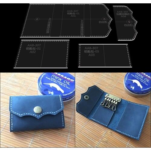 Leather Wallet Acrylic Pattern Tool Purse Acrylic Template Design Drawing Mold DIY Leather Bag Craft Sewing Stencil Supplies