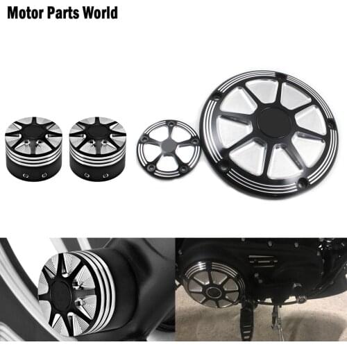Motorcycle CNC Engine Cover 5 Holes Derby Timing Timer Cover Front Axle Nut Cover Cap For Harley Dyna Touring FLHX FLHR Softail
