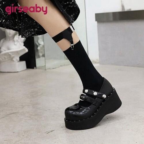 New Platform Goth Punk Student Shoes College Girl Lolita Loafers Women Creepers Cosplay Jk Flats Pu Leather Pumps
