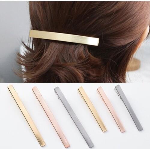 JZTOP Minimalist For Women Gold Color Flat Metal Hair Clips Single Prong Alligator Hairpins Girl Hair Barrettes Accessories