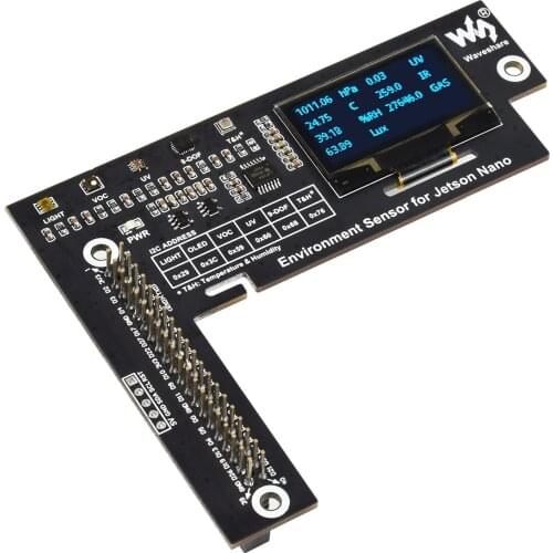 Waveshare Environment Sensor Module Designed For Jetson Nano, I2C Bus, With 1.3inch OLED Display
