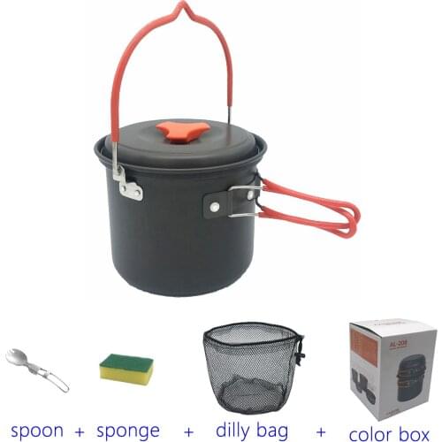 Outdoor Camping Cookware Set Portale Tableware Cooking Travel Cutlery Utensils Pot Pan Hiking Picnic Tools Camping Cookware Set