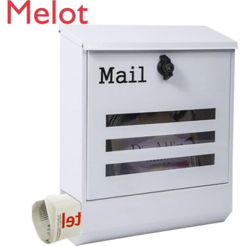 Stainless Steel Outdoor Mailbox Wall Hanging with Lock Suggestion Box Complaint Suggestion Box Creative Ballot Box Mailing Box