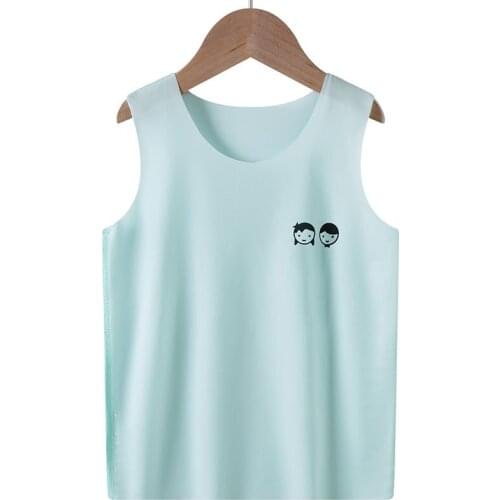 2-11Y Kids Baby Boys Vests T-Shirts Children Summer Casual Sleeveless Tops Girl Solid Color Printing Clothes Cotton Tees Costume