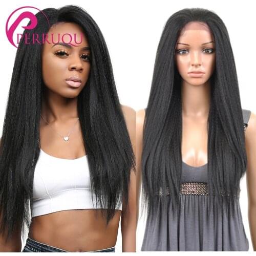 Lace Front Human Hair Wigs Brazilian Kinky Straight Lace Frontal Wig For Black Women PrePlucked Yaki 13X4 Lace Front Wig Perruqu