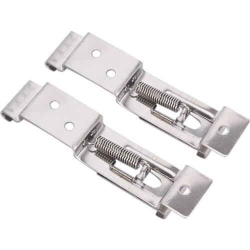 2 PCS Rectangular Car License Plate Spring Loaded Stainless Steel Bracket Cars Frame Holder Clamps Trailer Number Plate Clips
