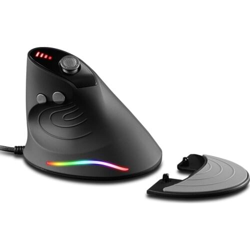 ZELOTES C-10 Wired Mouse Rocker Vertical Gaming Mouse Home Office Mouse Optical Wired RGB LED Light Desktop Mouse 12 Keys