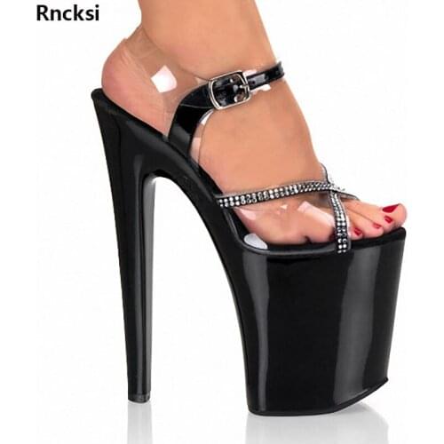Rncksi New Womens Platform Sandals Pole Dancing Shoes 8 Inch High Heels Shoes Nightclub Dance Shoes