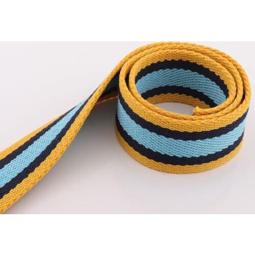 Blue Stripe Webbing Strap 3yards 38mm Nylon Webbing ribbon Belt Strap Handbag Strap webbing ribbon luggage Bag strap