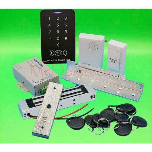 DIY Full 125khz Rfid Access Control System Kit + 350lbs Electric Magnetic Lock +ZL Bracket +Power 125khz Keypad Door Lock System
