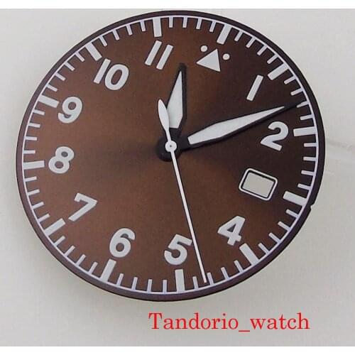 Sunburst 33.6mm Watch Dial Green Luminous For NH35A Movement Green Luminous Marks With Date Window Wristwatch Accessories