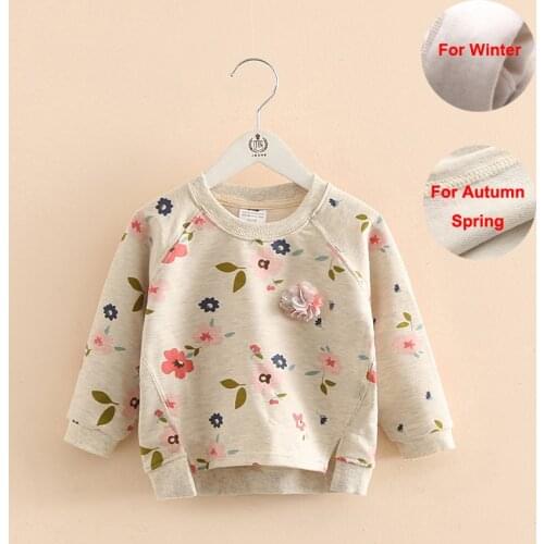 2020 Spring Autumn/Winter 2-10 Years ChildrenS Christmas Birthday Gift Raglan Sleeve Gray Floral Coat Kids Sweatshirt Baby Girl