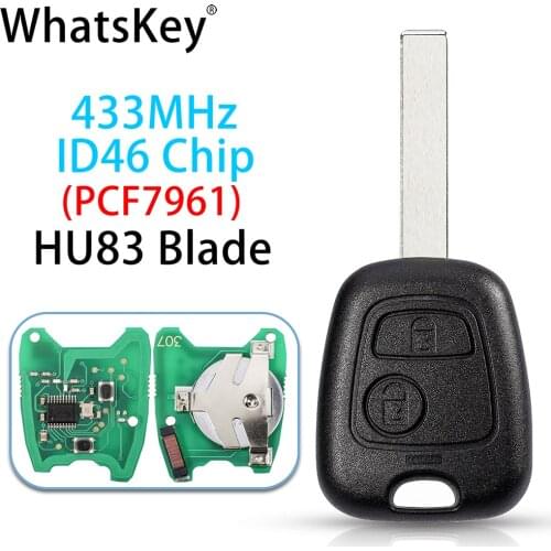 WhatsKey 2 Buttons 433Mhz PCF7961 Chip Remote Car Key Keyless For Peugeot 307 407 For Citroen C1 C3 Saxo Picasso Xsara Picasso