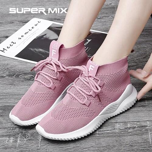 Set foot Women Shoes Flats Fashion Casual Ladies Shoes Woman 2021 New Lace-Up Mesh Breathable Female Sneakers Trendy all-match