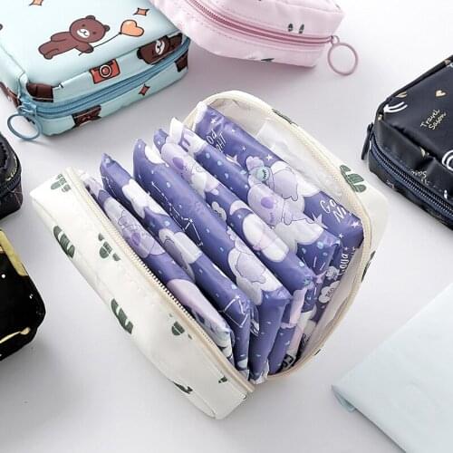 Women Napkin Cosmetic Bags Girls Tampon Holder Organizer Coin Purse Ladies Makeup Bag Tampon Storage Bags Sanitary Pad Pouch