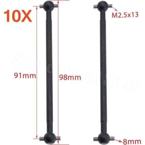 10Pairs Steel Metal Dogbone For RC 1/10 Electric Himoto E10XT E10XTL Katana Truggy E10MT E10MTL Bowie Truck Replacement 31606
