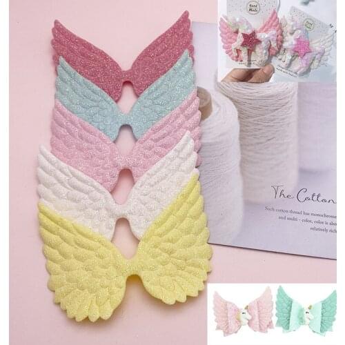 10PCS Angel Wing Ball Padded Appliques For clothes DIY Baby hair Clip headwear Decor Ornament Accessories
