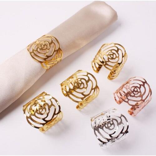 10Pcs Serviette Rings Alloy Napkin Holder West Dinner Towel Napkin Ring Party Decoration Table Decoration Accessories