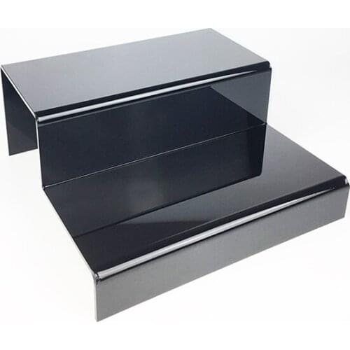 2 Layer Black Acrylic Mineral Display Presentation Stands Jewelry Sunglasses Holders Toy Collection Organizer
