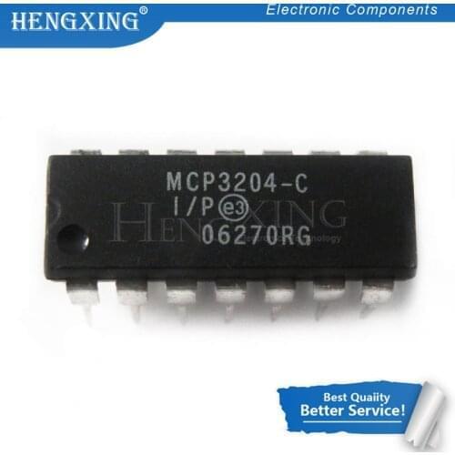 5pcs/lot MCP3204-CI/P MCP3204 3204 DIP-14 Best quality In Stock