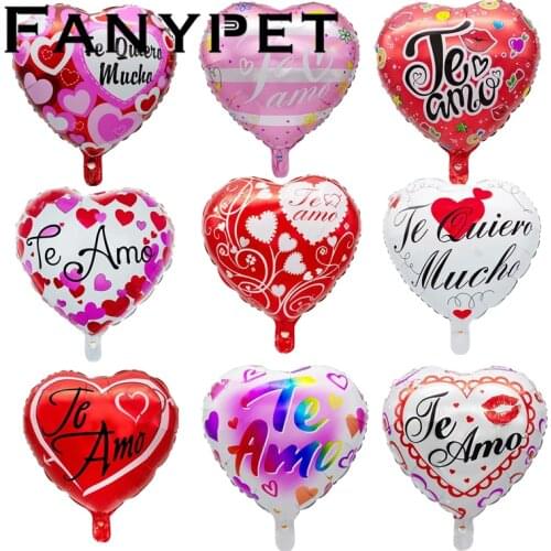 50pcs 18inch Spanish Bride and Groom I Love You foil mylar balloons Love Heart wedding/Valentines day helium balloon globos