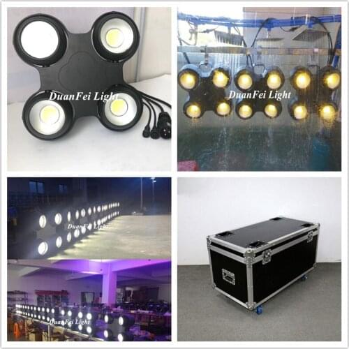 8pcs+flycase) Stage disco dj party 4*100w warm white cob led blinder light waterproof audience wash led dmx lighting