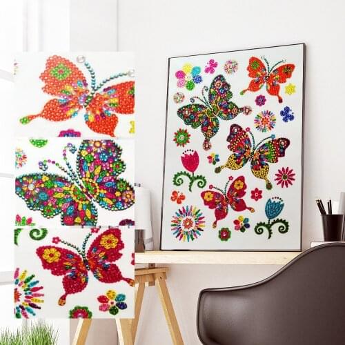 Special Shaped Diamond Painting Butterfly Flower DIY 5D Partial Drill Cross Stitch Kits Crystal Rhinestone Arts Home Decoration