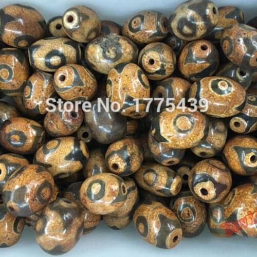 Free Shipping 23x17Prayer Mala black Tibetan Mystical Agat Dzi Eyes Beads 1pcs/lot