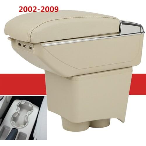 Storage Box Center Console Leather Cup Holder Dual Layer Armrest Arm Rest For Volkswagen VW Polo 9N 02-2009 2005 2006 2007 2008