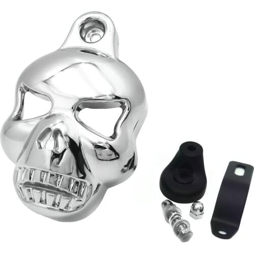 Skull Horn Cover For Harley Davidson Big Twins V-Rods Stock Cowbell 1992-2020 Chrome Aftermarket Free Shipping Motorcycle Parts