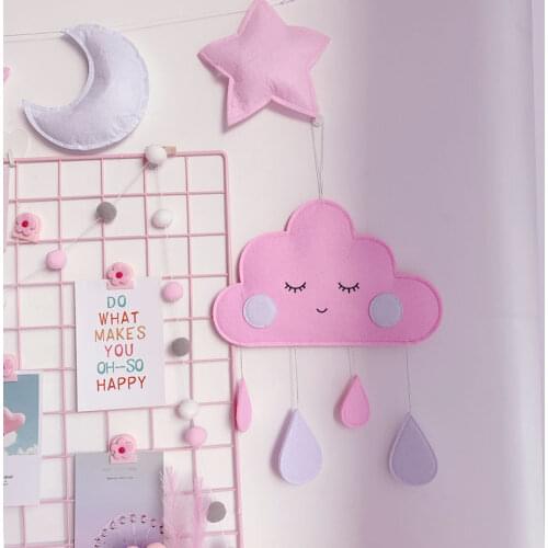 INS Baby Room Decor Kids Bedroom Clouds Hanging Ornaments Newborn Bumpers in the Crib Water Droplets Room Additions Decoration