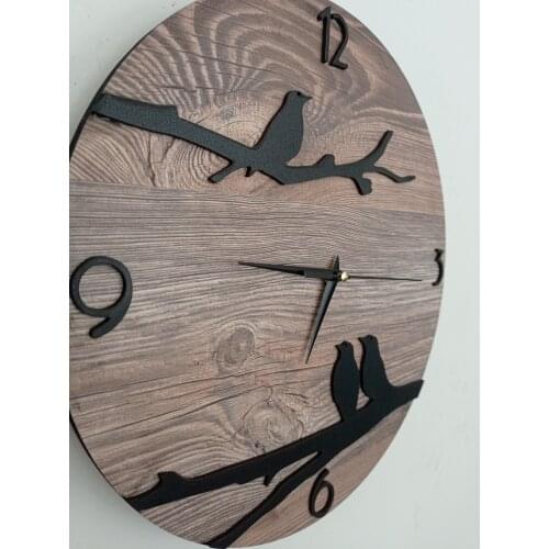Goodtime Bird Theme Decorative Wall Clock 30 cm MDF Wooden Home Needles Design Free Shipping