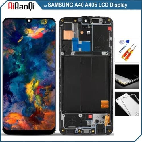 For SAMSUNG A40 LCD 2019 A405 LCD Display Screen Touch Digitizer Assembly For Samsung A405F A405FN A405FM With Frame Replace