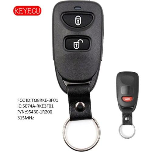 Keyecu Remote Key 2+1 Button Fob 315MHz for Hyundai Accent 2012-2014 P/N: 95430-1R200