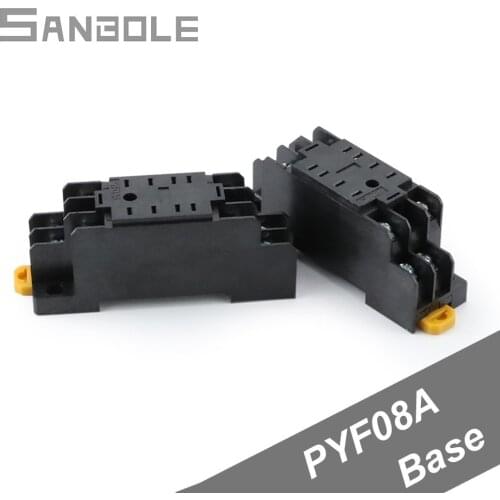 10PCS) PYF08A Power Relay Electromagnetism Relay Small-sized 8 Hole Base suits for MY2NJ / HH52P / JZX-22F/2Z Relay
