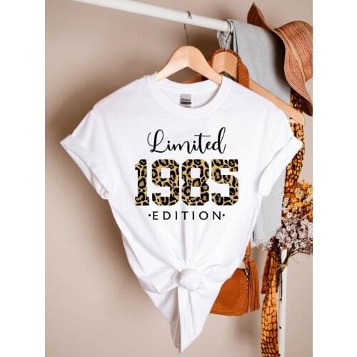 Limited Edition 1985 Shirt 36th Birthday Gift shirt 100%Cotton Plus Size Female Clothing O Neck Shirt Short Sleeve Girl Top Tee