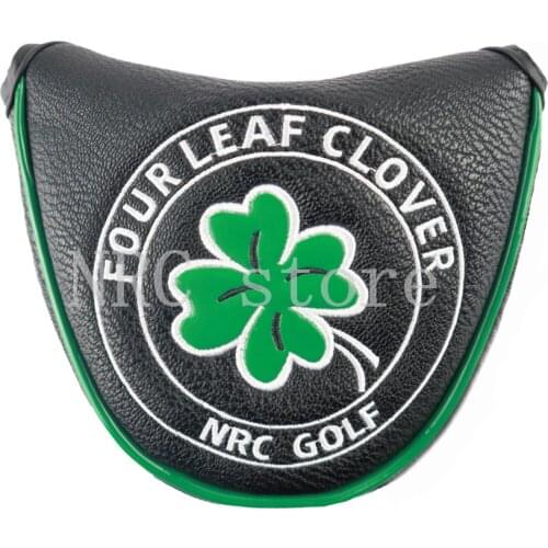 Golf Club Headcovers Mallet Putter 1Pcs Four Leaf Clover PU Leather