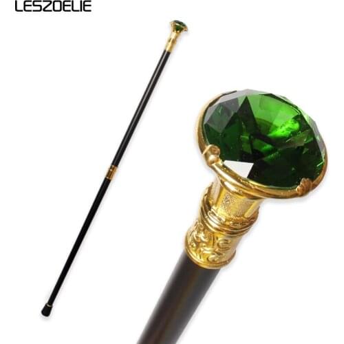 Emerald Crystal Walking Stick For Men Decorative Walking Cane Women Diamond Handle Elegant Fashion Walking Stick