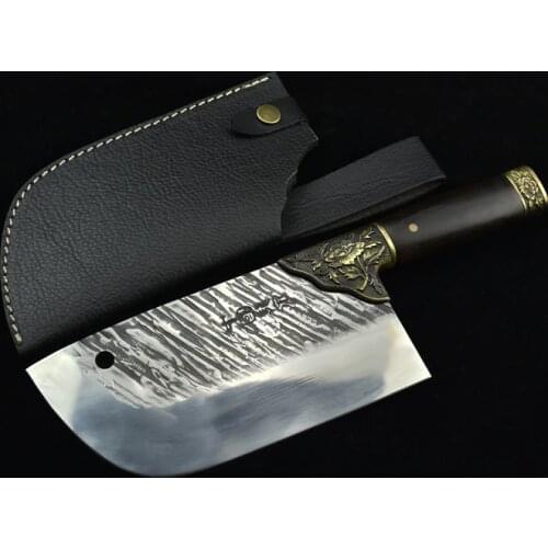 Handmade Forged Kitchen Knife Slicing Knife Household Sharp Kitchen Chef Knife Stainless Steel Meat Cleaver With Cover