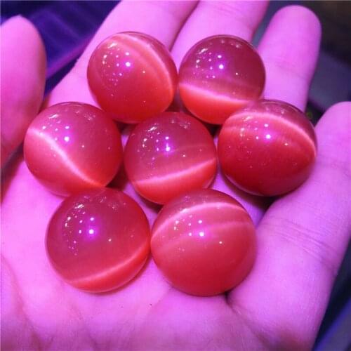 Beautiful Cat Eye Crystal orange red ball home decoration 20mm 1pcs