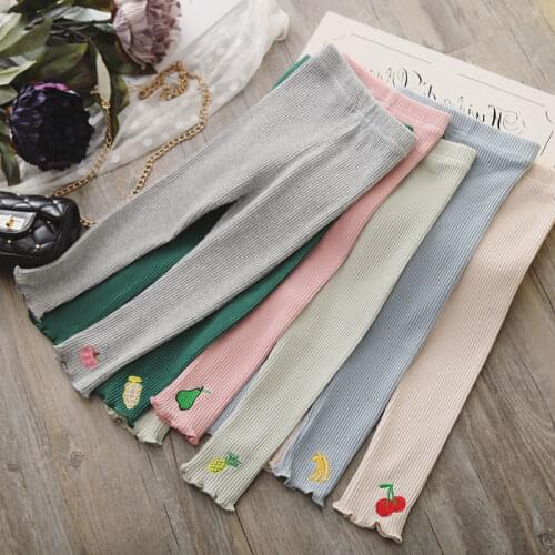 Girls Leggings Spring Autumn Fashion Fruit Trousers For Girl Elastic Waist Kids Skinny Pants Leggings For Baby Girls New Arrival