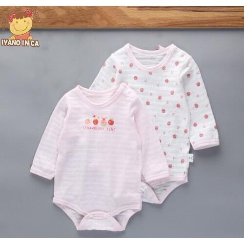 2pcs/set Summer Thin Baby Cotton Triangle Baby Clothes Baby Boys Girls Long-sleeved One-piece Pajamas Large Baby Pajamas