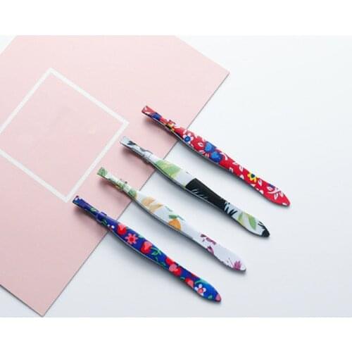 New 1pcs Flower Eyebrow Tweezers Stainless Steel Face Hair Removal Eye Brow Trimmer Eyelash Clip Cosmetic Makeup Tool XYR