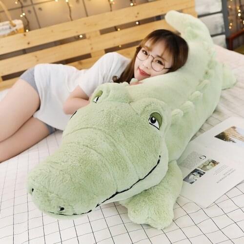 New Big Size Crocodile Lying Section Plush Pillow Mat Plush Crocodile Soft Stuffed Animal Toy Cartoon Plush Dolls Kids Girl Gift