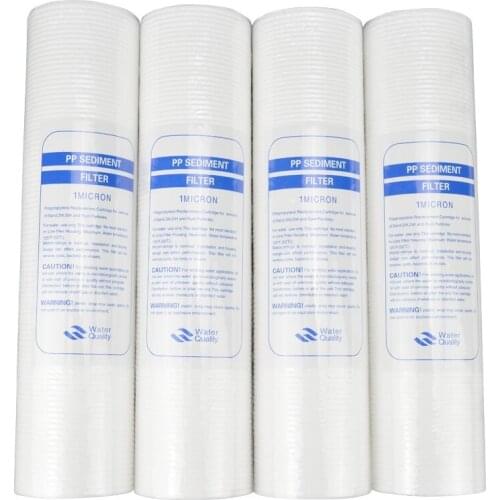 New 4pcs PP Cotton Filter Water Filter Water Purifier 10 Inch 1 Micron Sediment Water Filter Cartridge System Reverse Osmosis