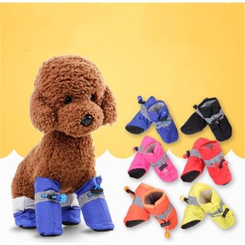 Dog shoes Teddy Bomei soft rain boots Dog feet waterproof pet shoes autumn and winter models Pet non-slip soft bottom shoes