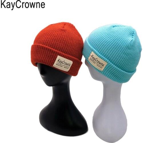 KayCrowne Unisex Autumn Winter Knitted cap Solid Color Soft Tags Warm man women Couple Hat Gorro Skull Casual Ski Beanies K001